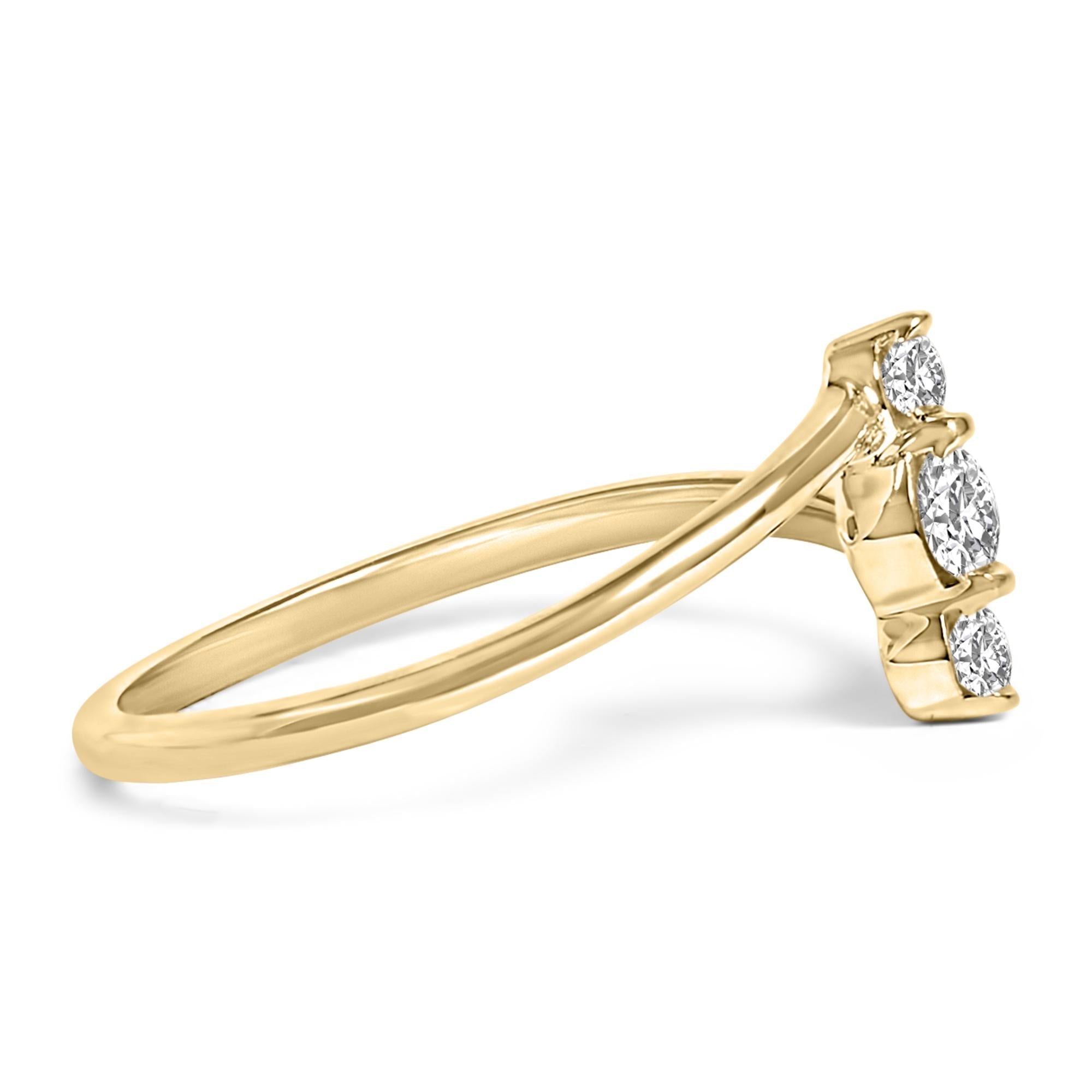 10K Gold Lab-Grown Diamond Three Stone Ring – Vertical Set in White Gold