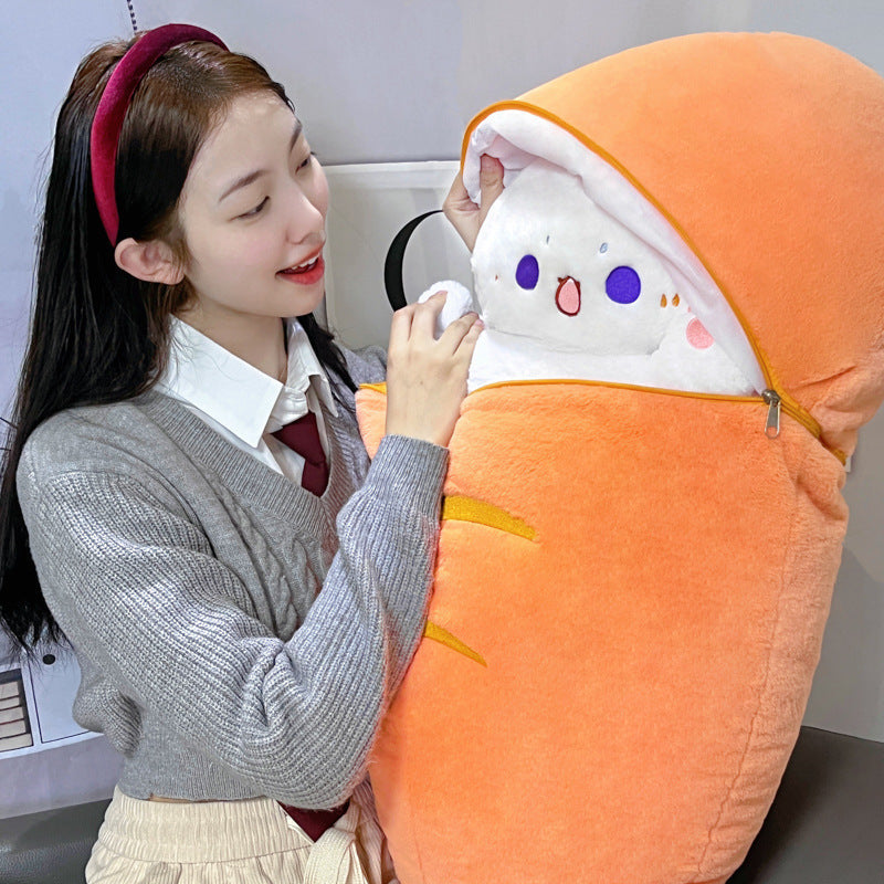 Radish Rabbit Plush Cat and Dog Pillow Toy