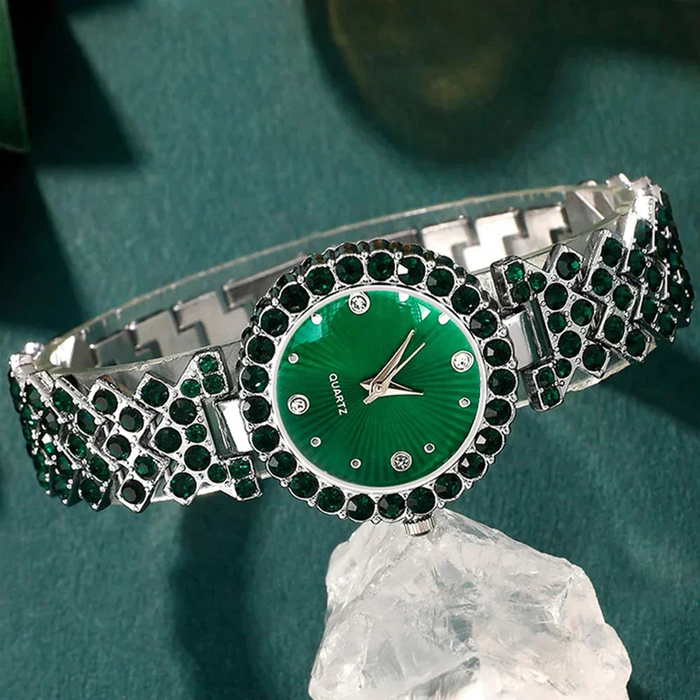 Women's Luxury Watch Jewelry Set with Heart Accents-4