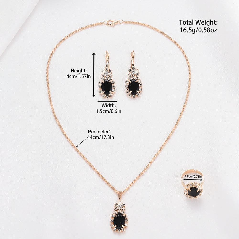 Luxury Womens Rhinestone Quartz Watch Set (5-Piece)