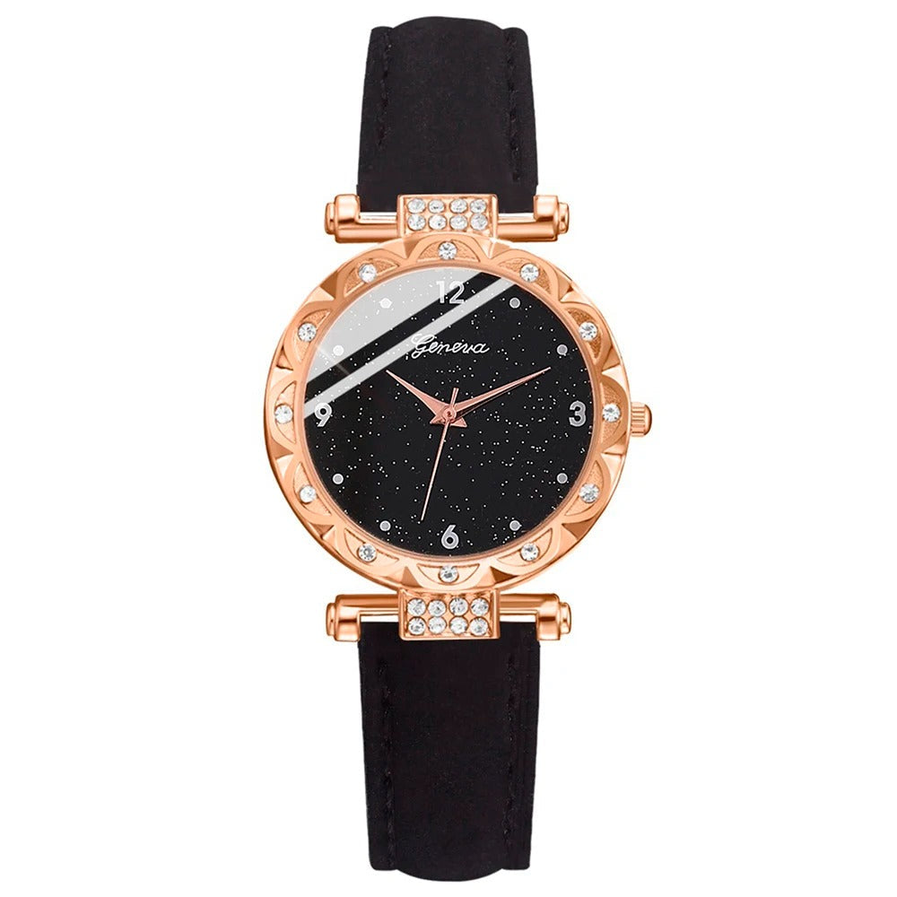 Luxury 5-Piece Women's Rhinestone Watch  Jewelry Gift Set