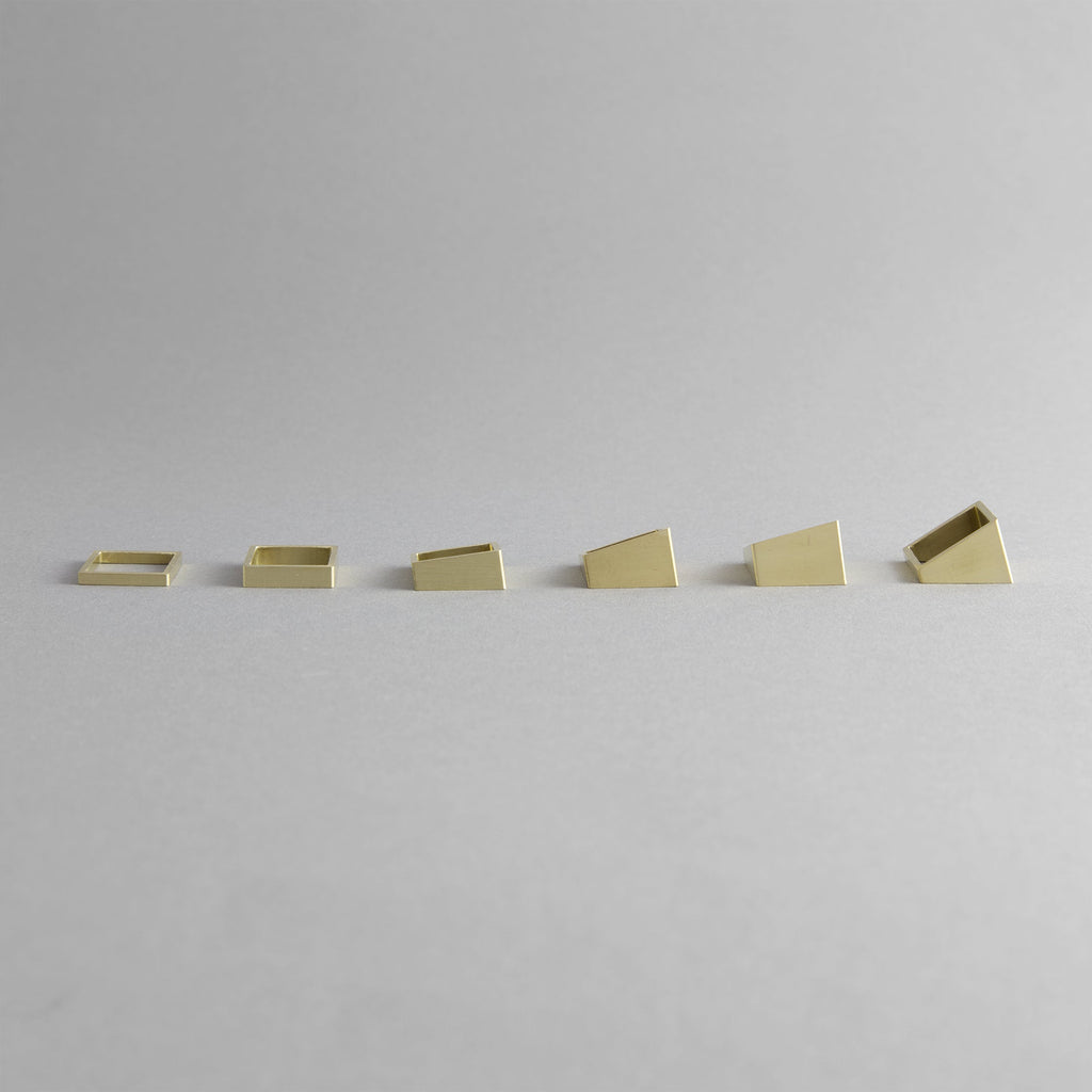 PYRAMID BRASS RING | Geometric Adjustable Design
