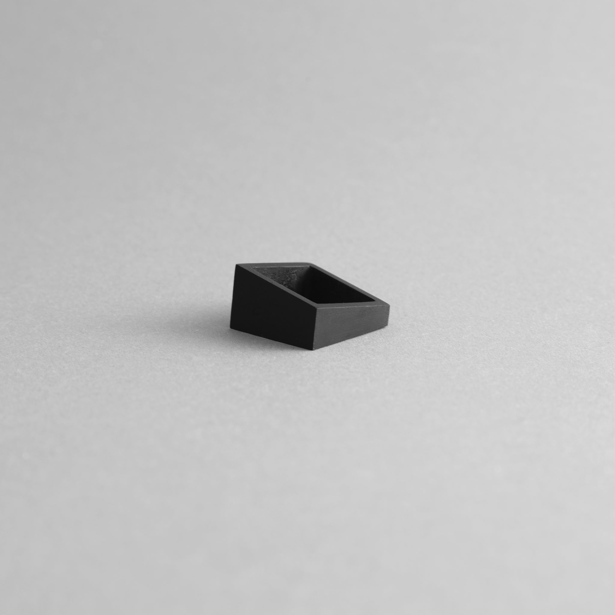 MK3 ASYMMETRIC RING in BLACK + ALUMINUM SQUARE RING | Geometric Set of 2