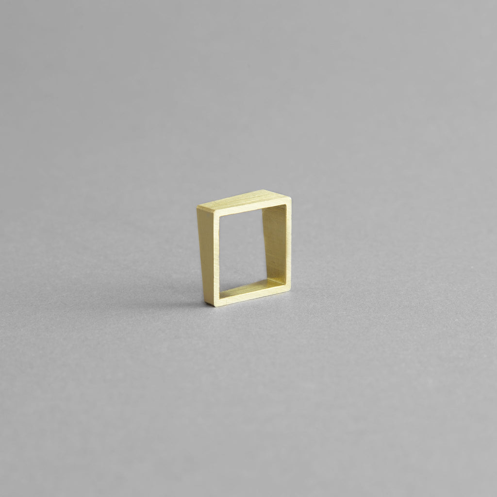 CONTRAST SQUARE RING| Aluminum & Brass Set of 2