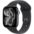 Apple Watch Series 11 GPS 46 mm космос черно алуминиев корпус черна спортна каишка (meuw4mp/a)-0
