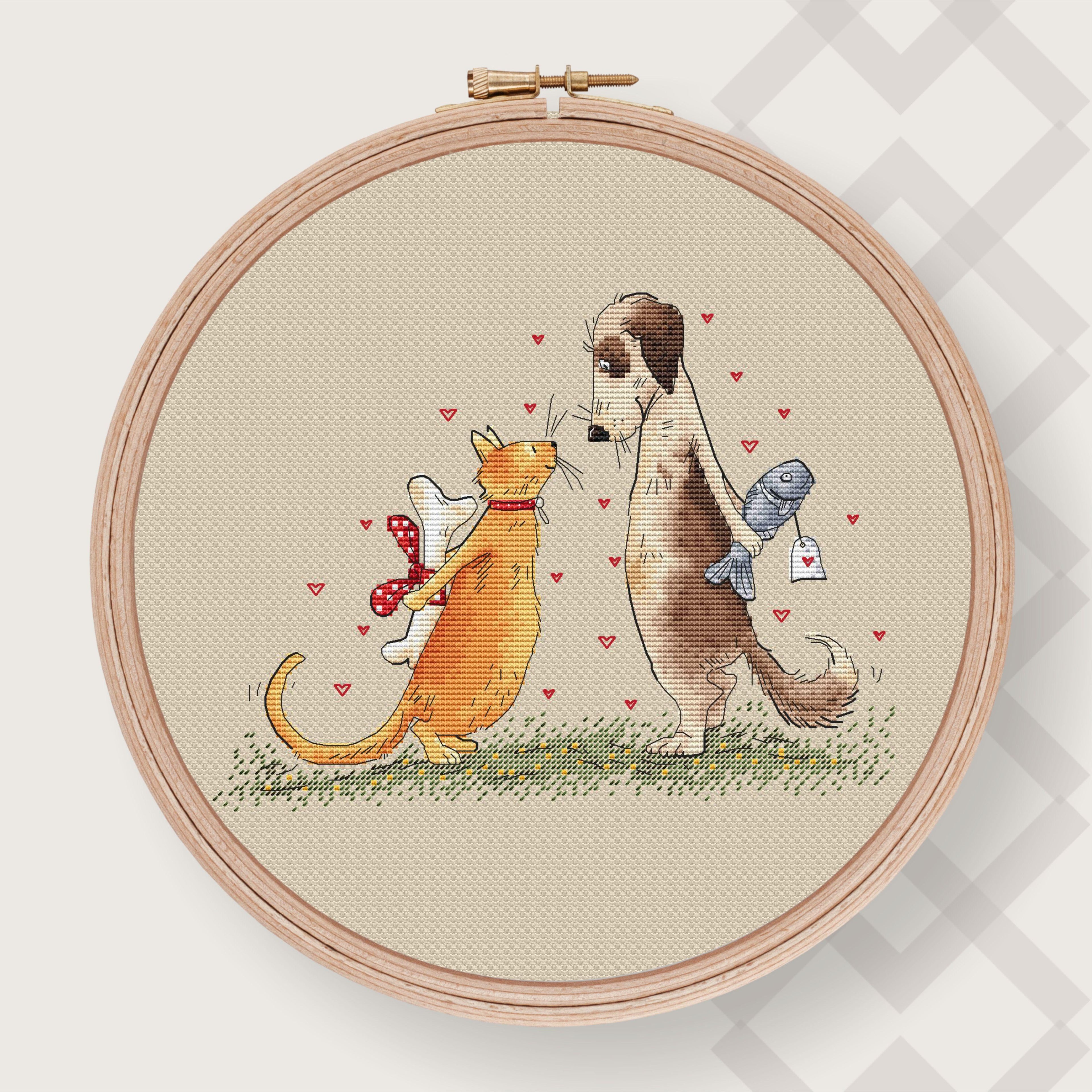 Cat and Dog - PDF Counted Cross Stitch Pattern-0