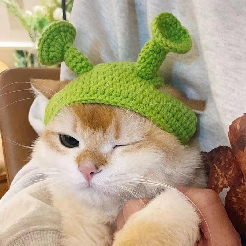 Cozy Knitted Pet Headgear - Handcrafted Cat And Dog Hat-4