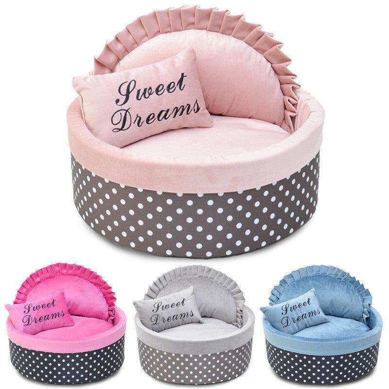 Cozy Polka Dot Dog Kennel And Cat Nest - Autumn And Winter Collection