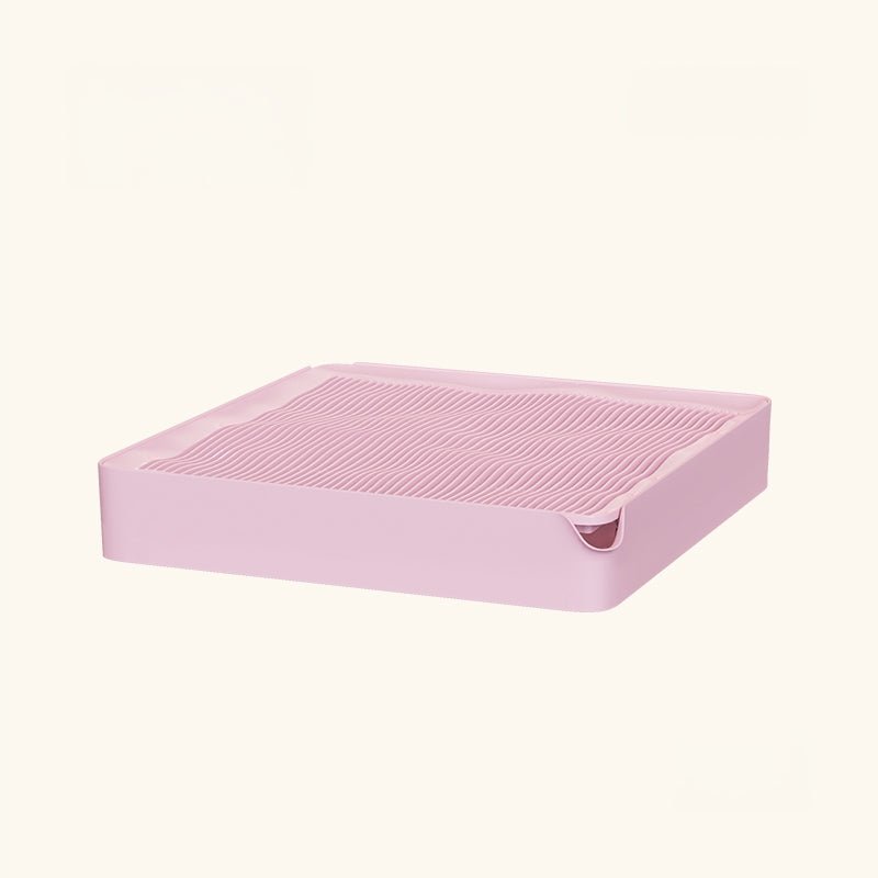 Curved Wave Cat Litter Trapping Mat with Non-Slip Base