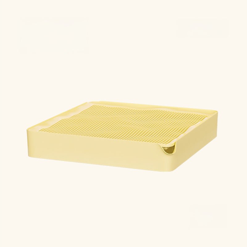 Curved Wave Cat Litter Trapping Mat with Non-Slip Base