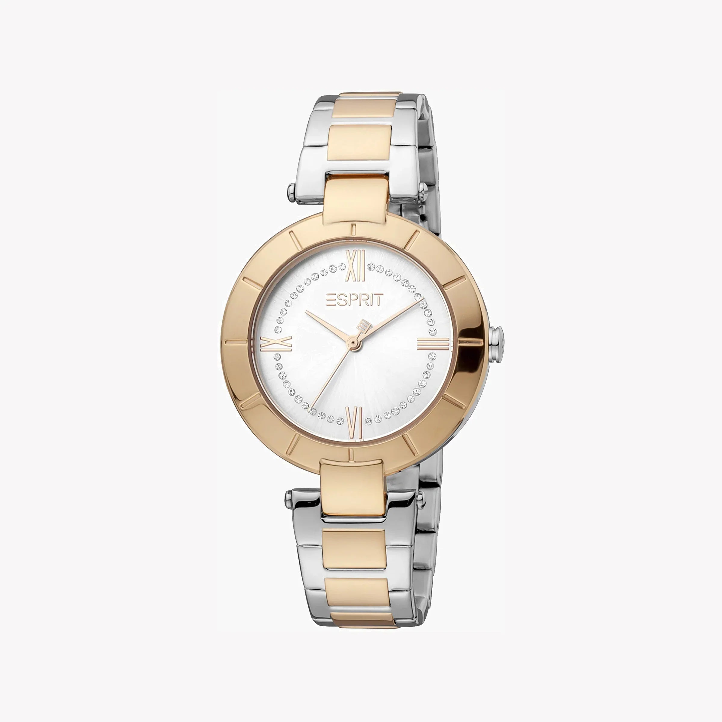 Esprit Women's Silver & Rose Gold Watch, Silver Dial | Es1l081m0015