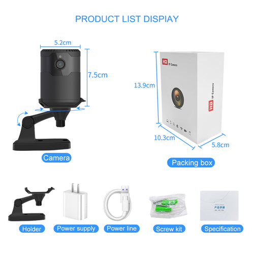 HD 2MP 1080P Wireless Mini Wifi Camera Night Vision IP Camera
