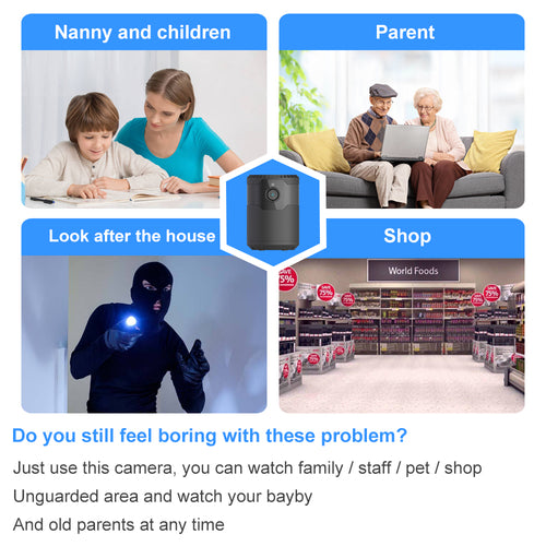 HD 2MP 1080P Wireless Mini Wifi Camera Night Vision IP Camera