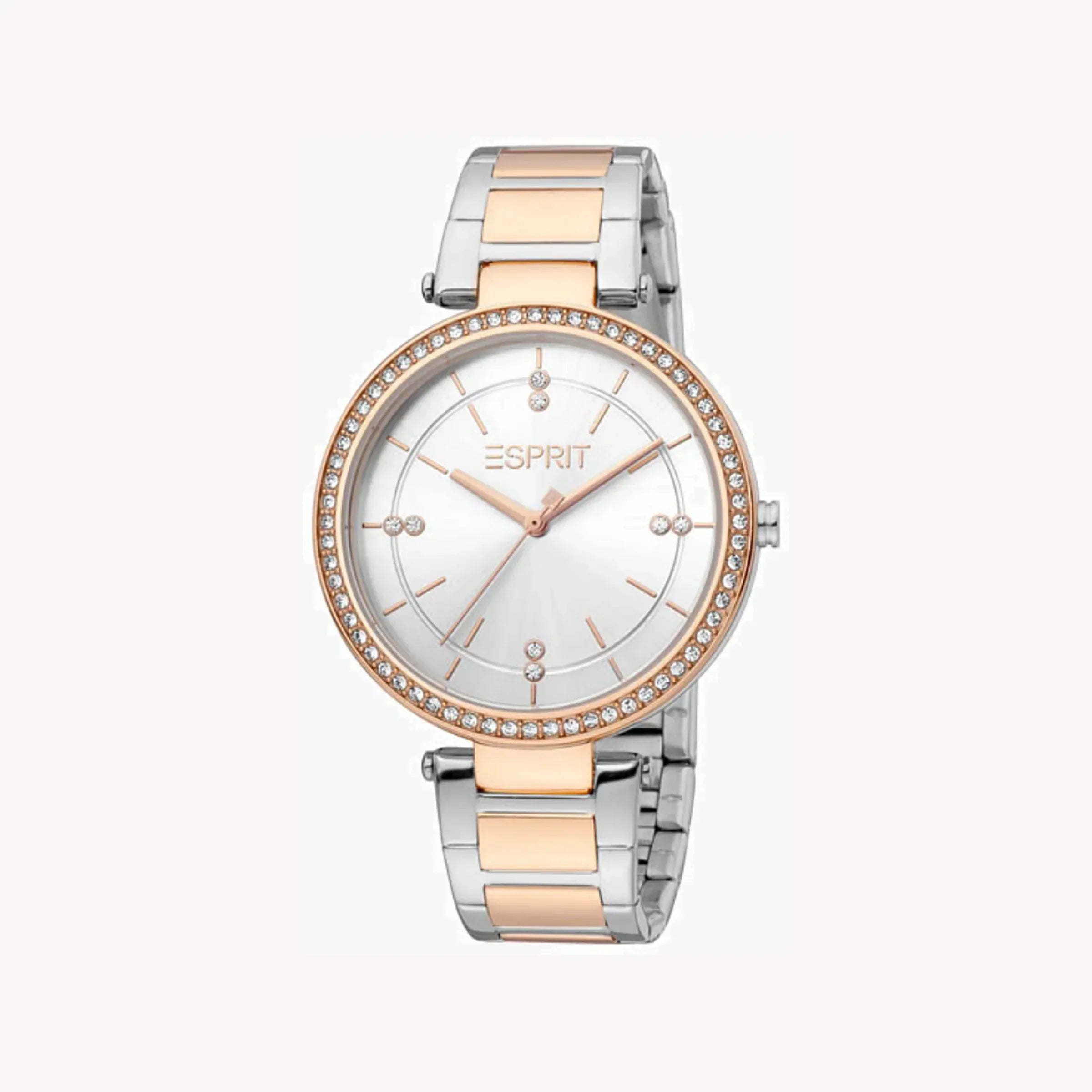 Esprit Women's Silver & Rose Gold Watch, Silver Dial | Es1l147m0065