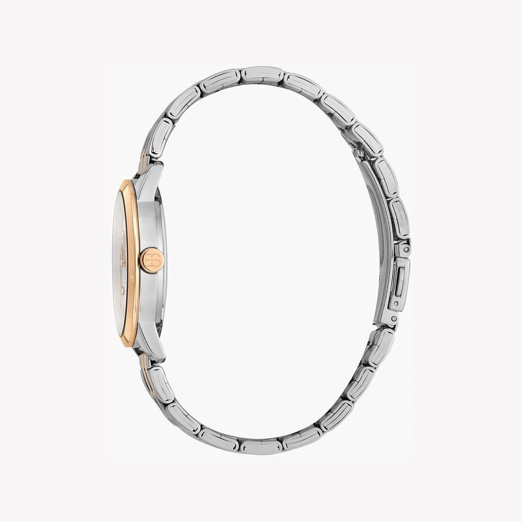 Esprit Women's Silver & Rose Gold Watch, Silver Dial | Es1l150m0025