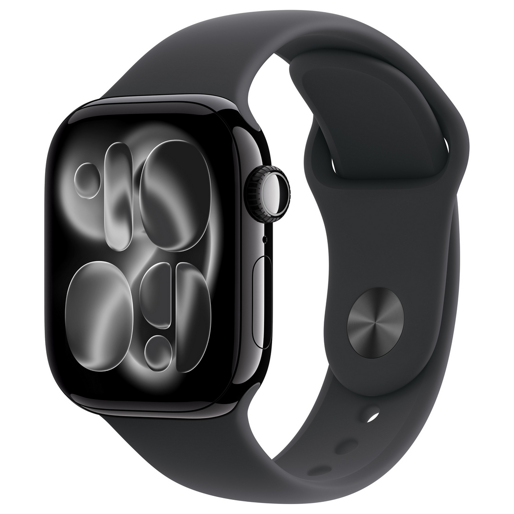 Apple Watch Series 11 GPS + Cellular 42 mm Jet Black алуминиева спортна каишка (MF834ZR/A)-0