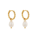 Gold Rope and Pearl Hoops