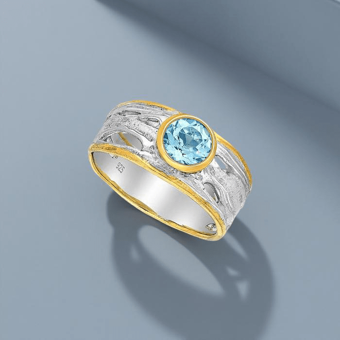 Ring Stella Azzurra - Sterling Silver Sky Blue Topaz Ring