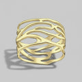 Ring Symphony - Sterling Silver Gold Plated Elegant Ring