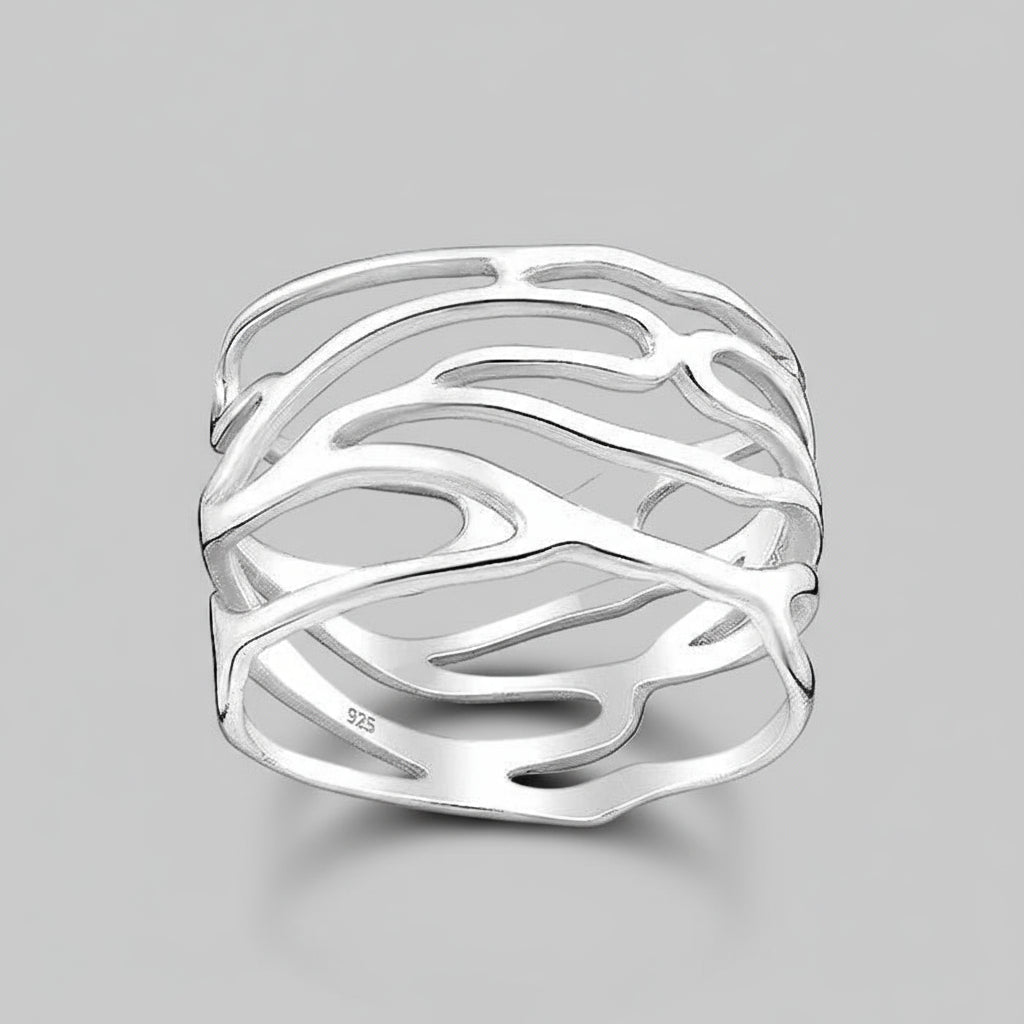 Ring Symphony - Sterling Silver Gold Plated Elegant Ring