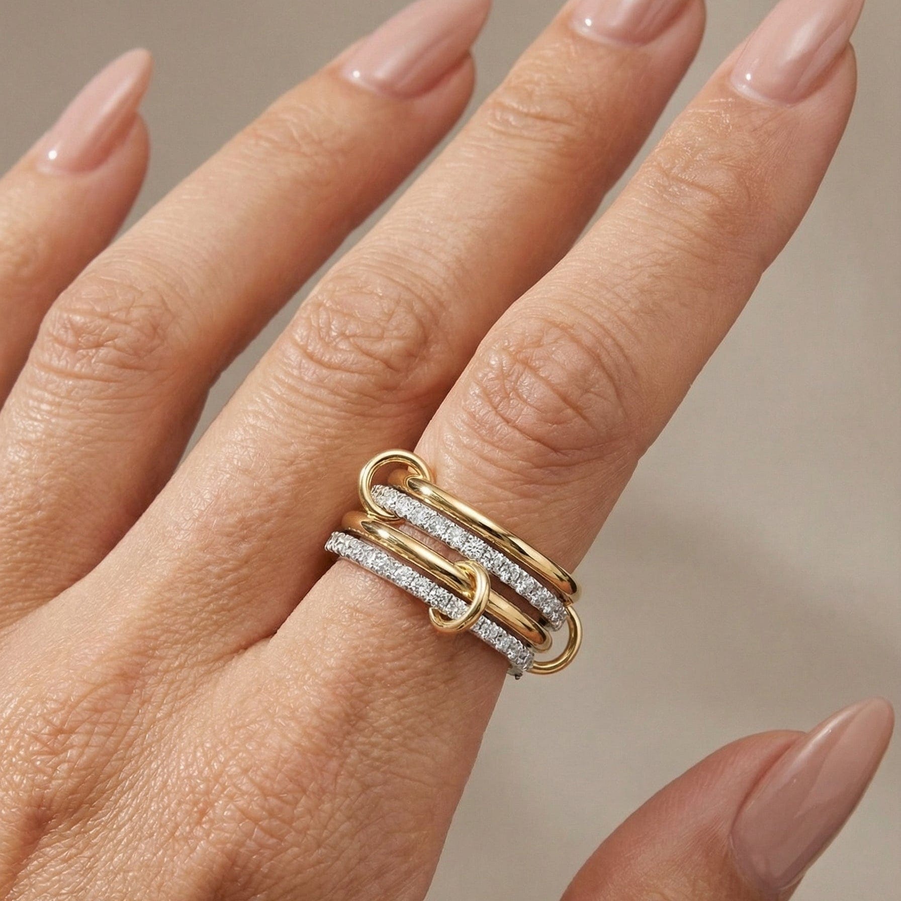 Holly - Interlocking Crystal Ring