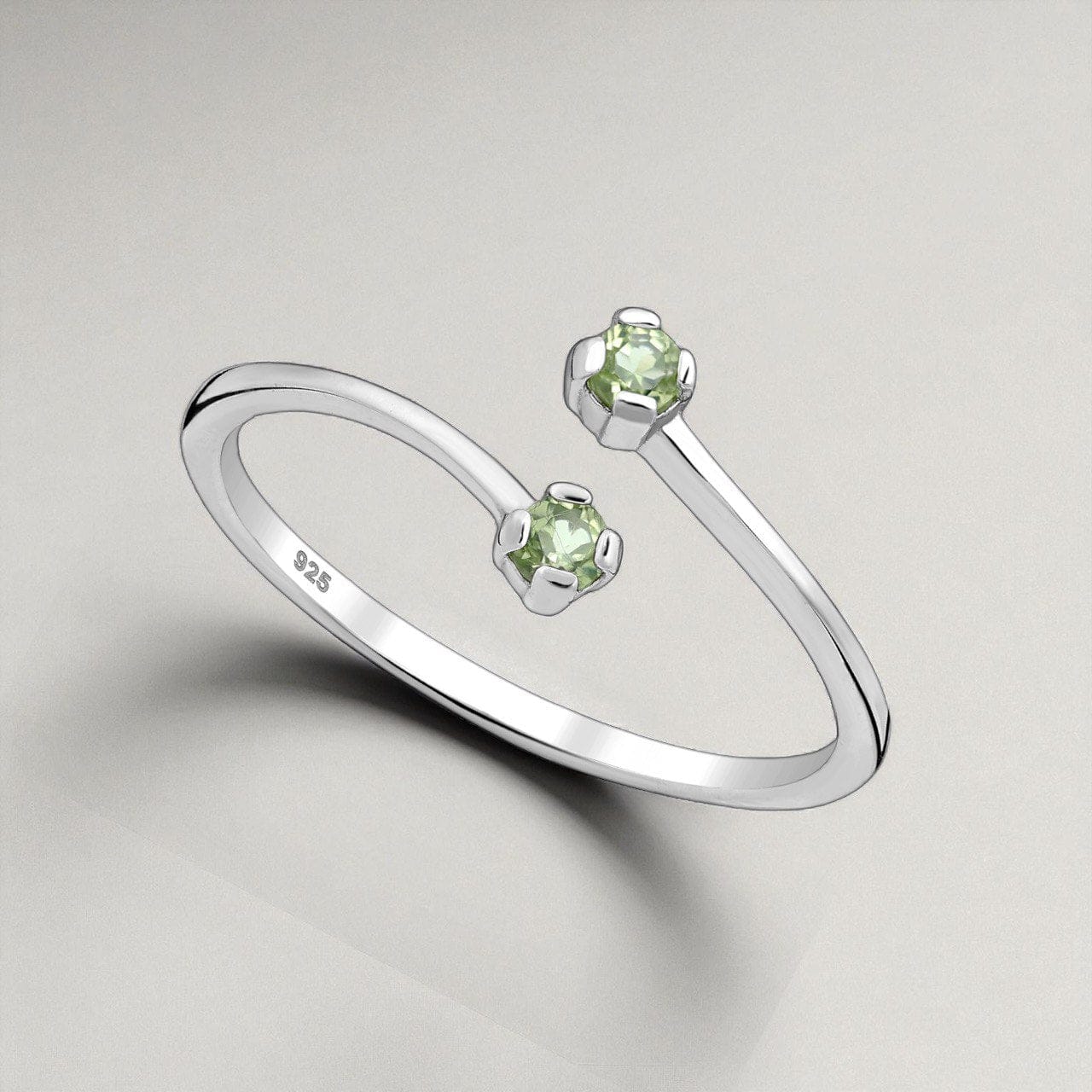Ring Blossom - Sterling Silver Garnet & Peridot Adjustable Ring