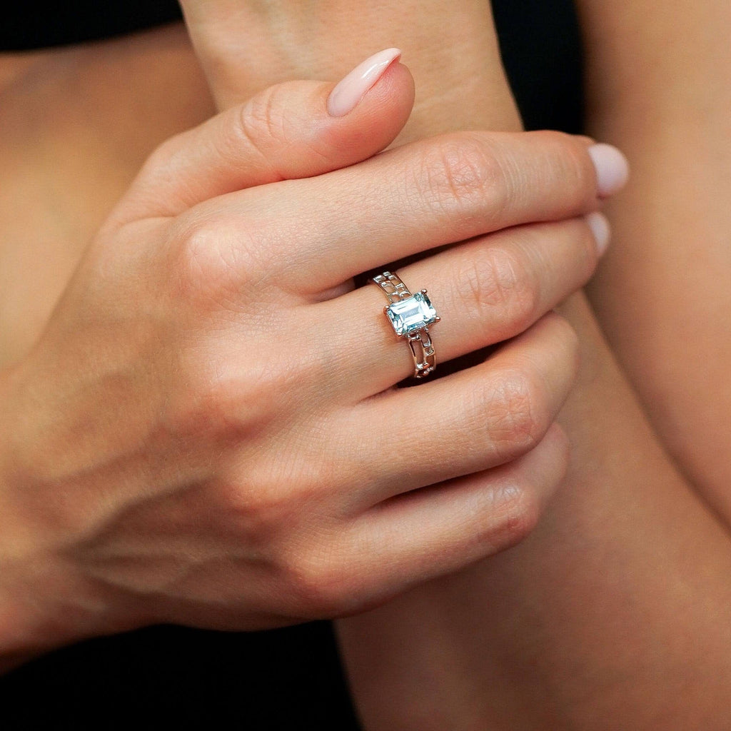 Ring Imperial - Sterling Silver Sky Blue Topaz Luxury Ring