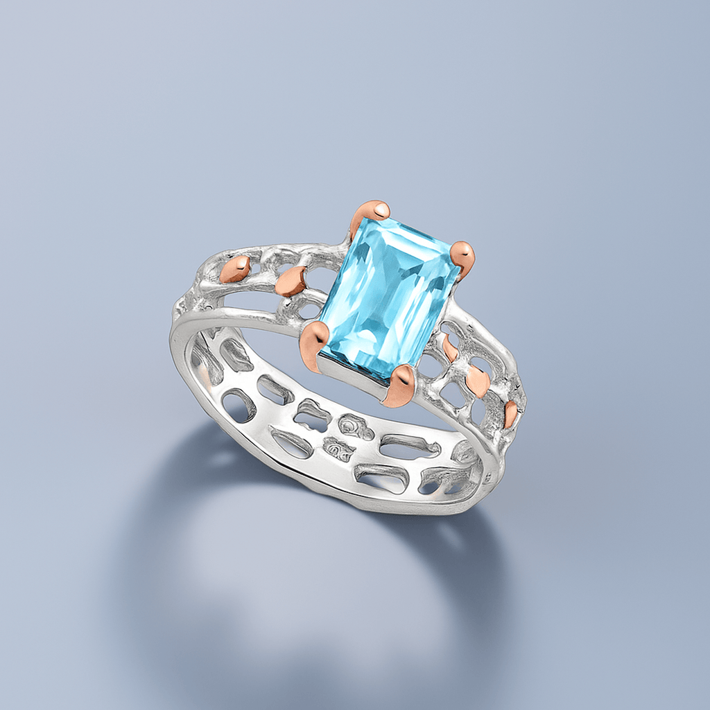 Ring Imperial - Sterling Silver Sky Blue Topaz Luxury Ring