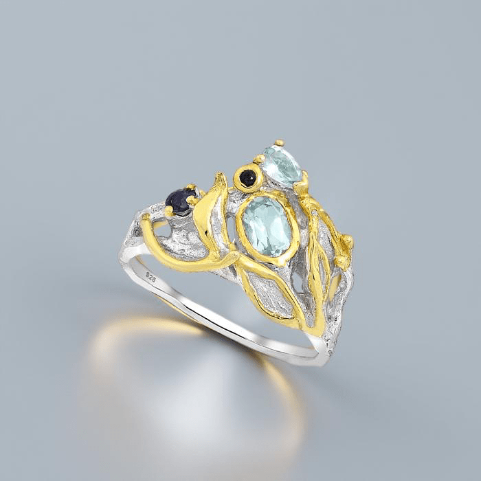 Ring Madonna - Sterling Silver Topaz & Sapphire Luxury Ring