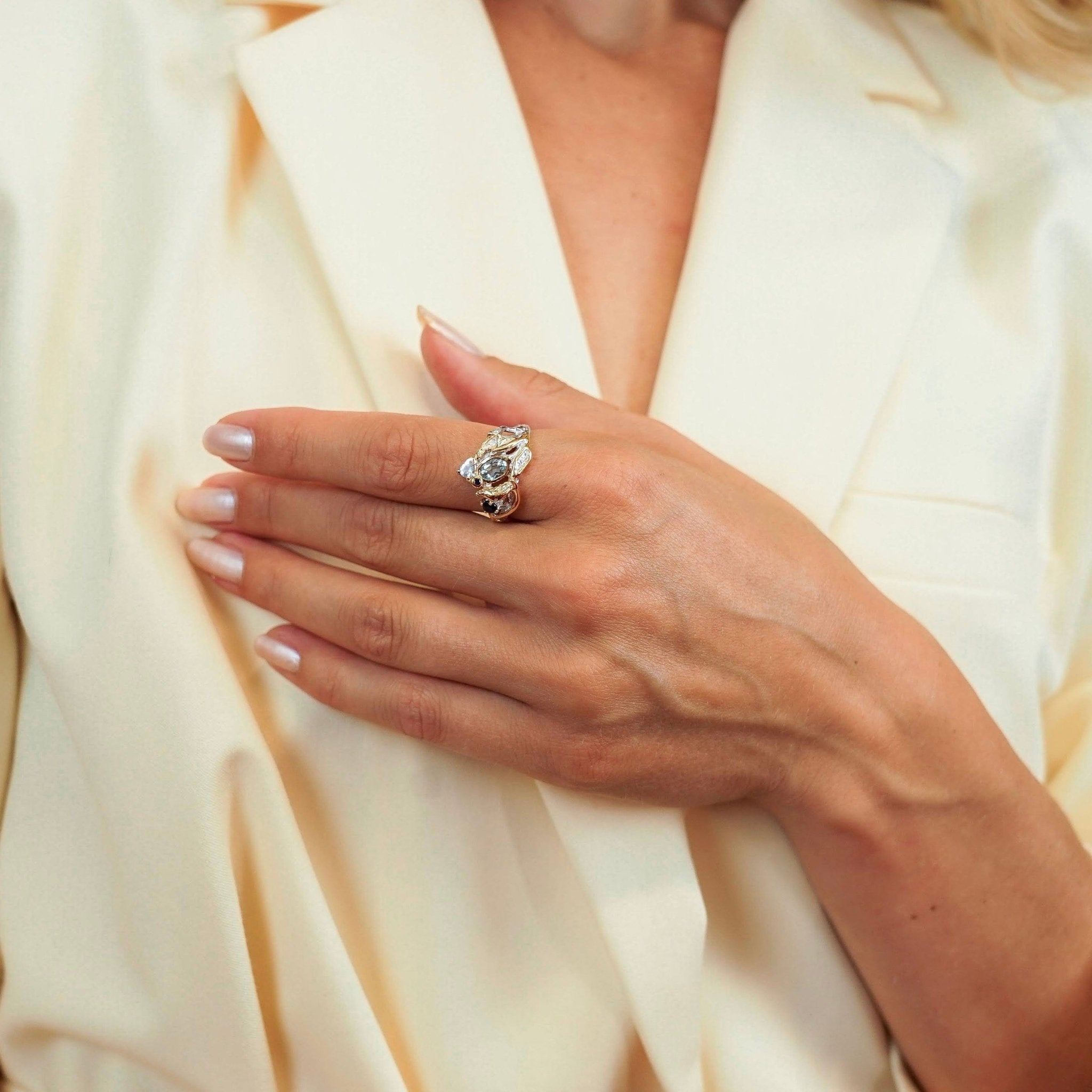 Ring Madonna - Sterling Silver Topaz & Sapphire Luxury Ring