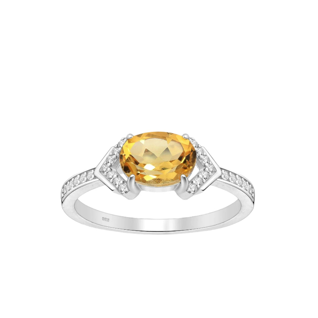 Ring Samarkand - Sterling Silver Zirconia & Citrine Ring