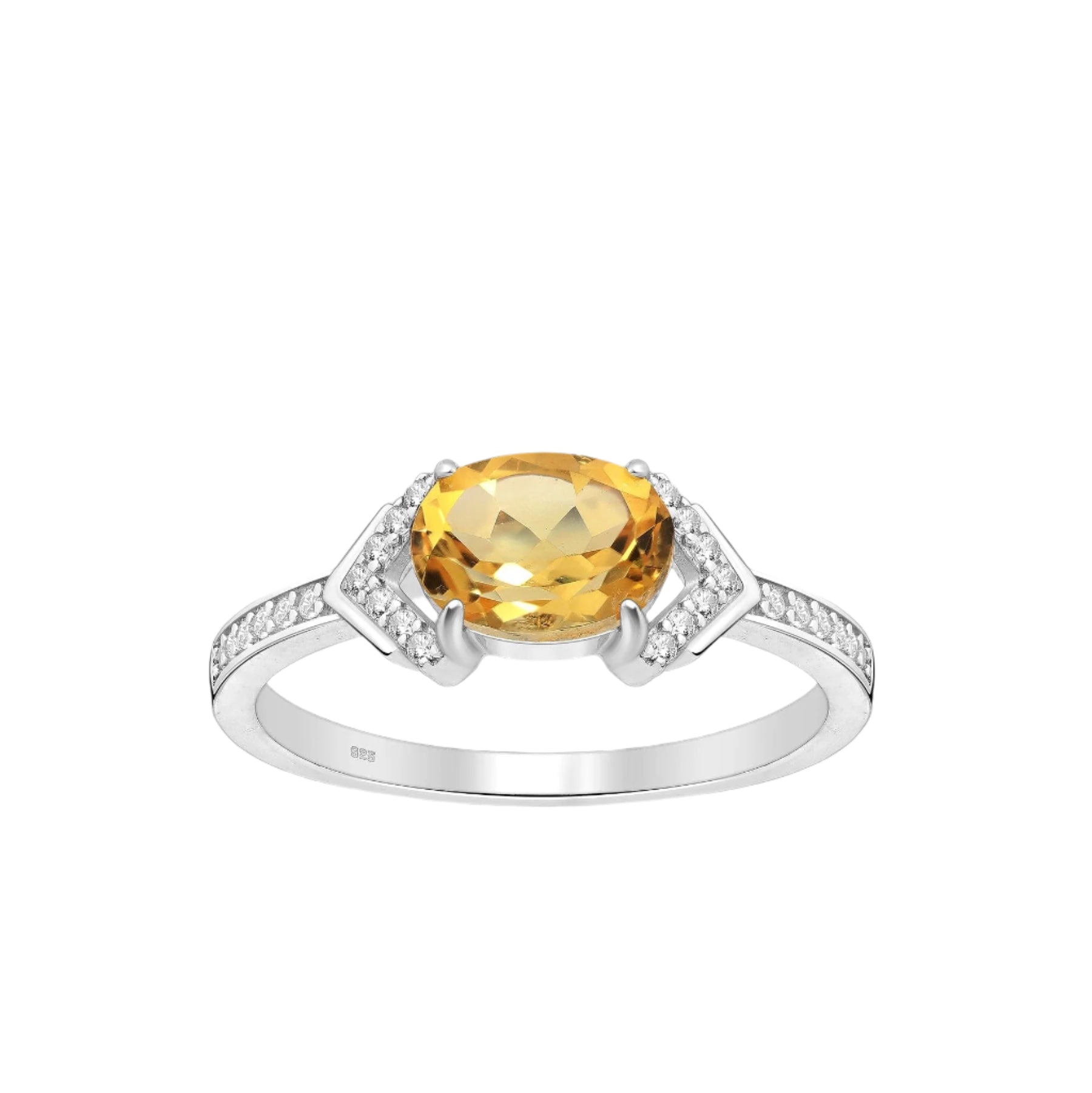 Ring Samarkand - Sterling Silver Zirconia & Citrine Ring