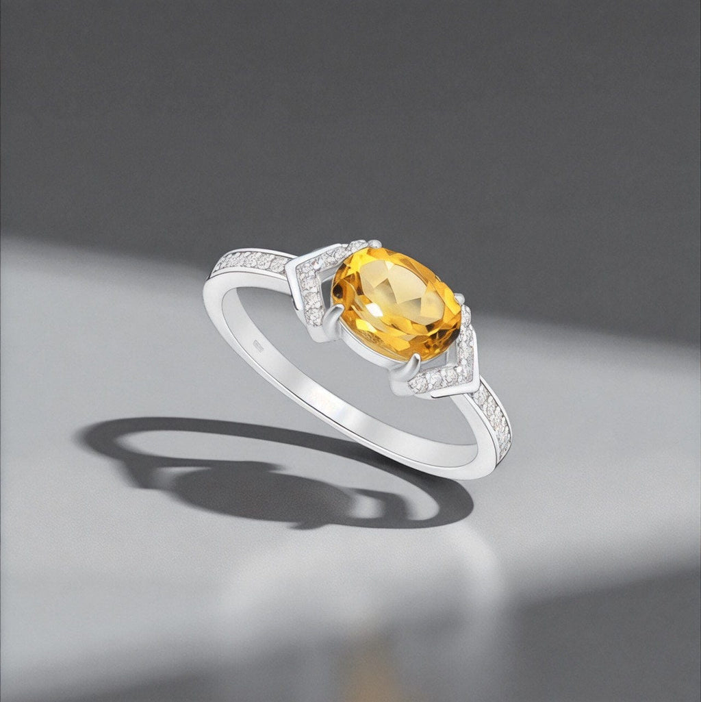 Ring Samarkand - Sterling Silver Zirconia & Citrine Ring