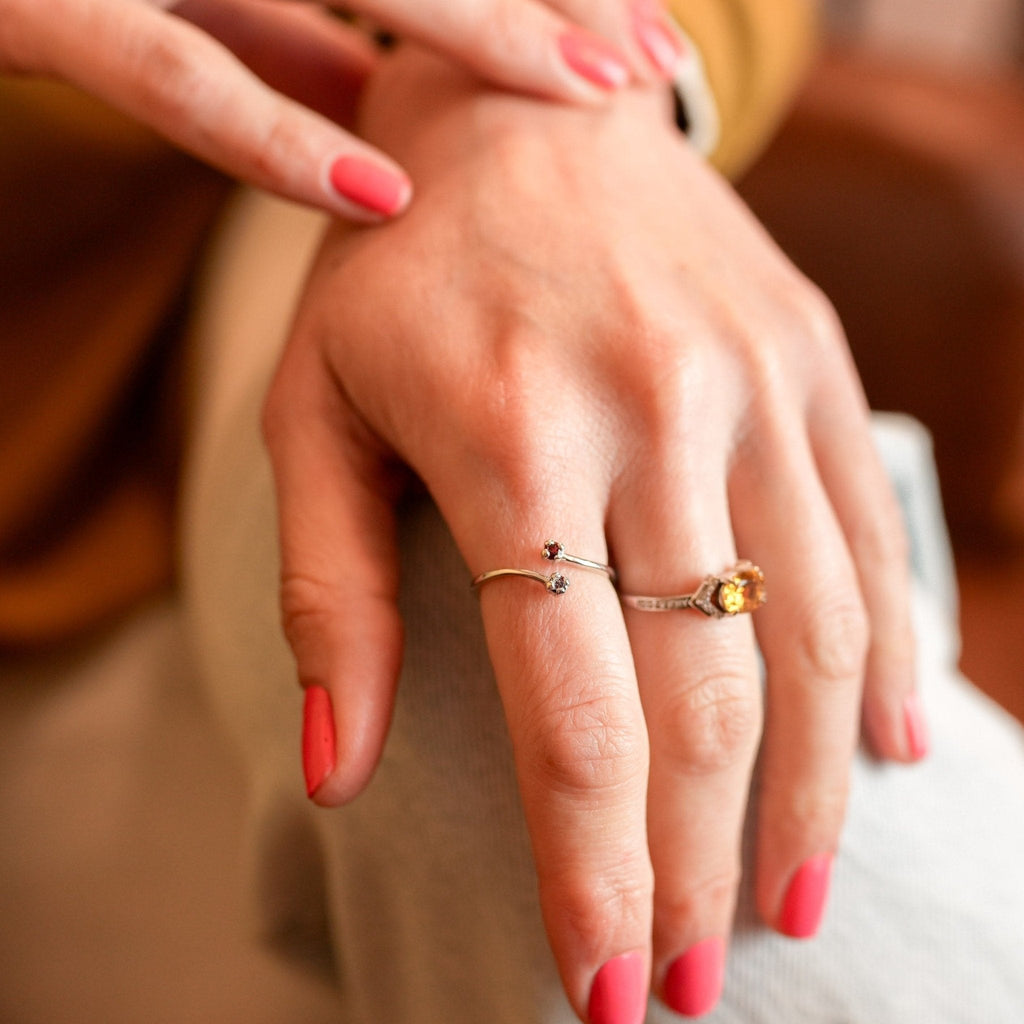 Ring Samarkand - Sterling Silver Zirconia & Citrine Ring