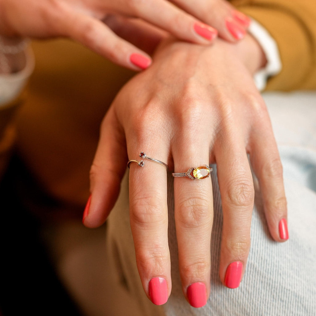 Ring Samarkand - Sterling Silver Zirconia & Citrine Ring