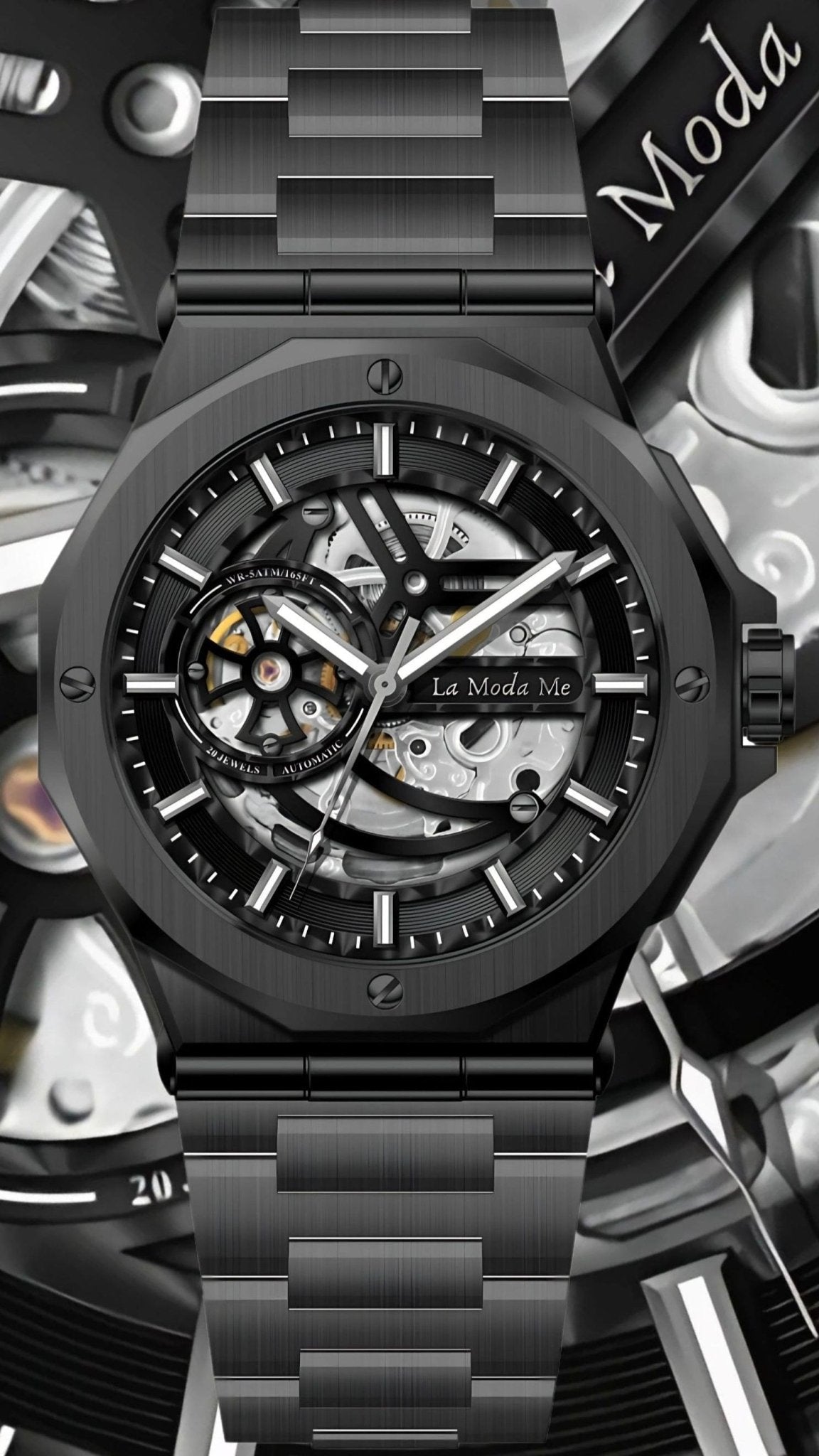 Ayoro Blackcore Skeleton AG8 Watch - Luxury Skeleton Timepiece