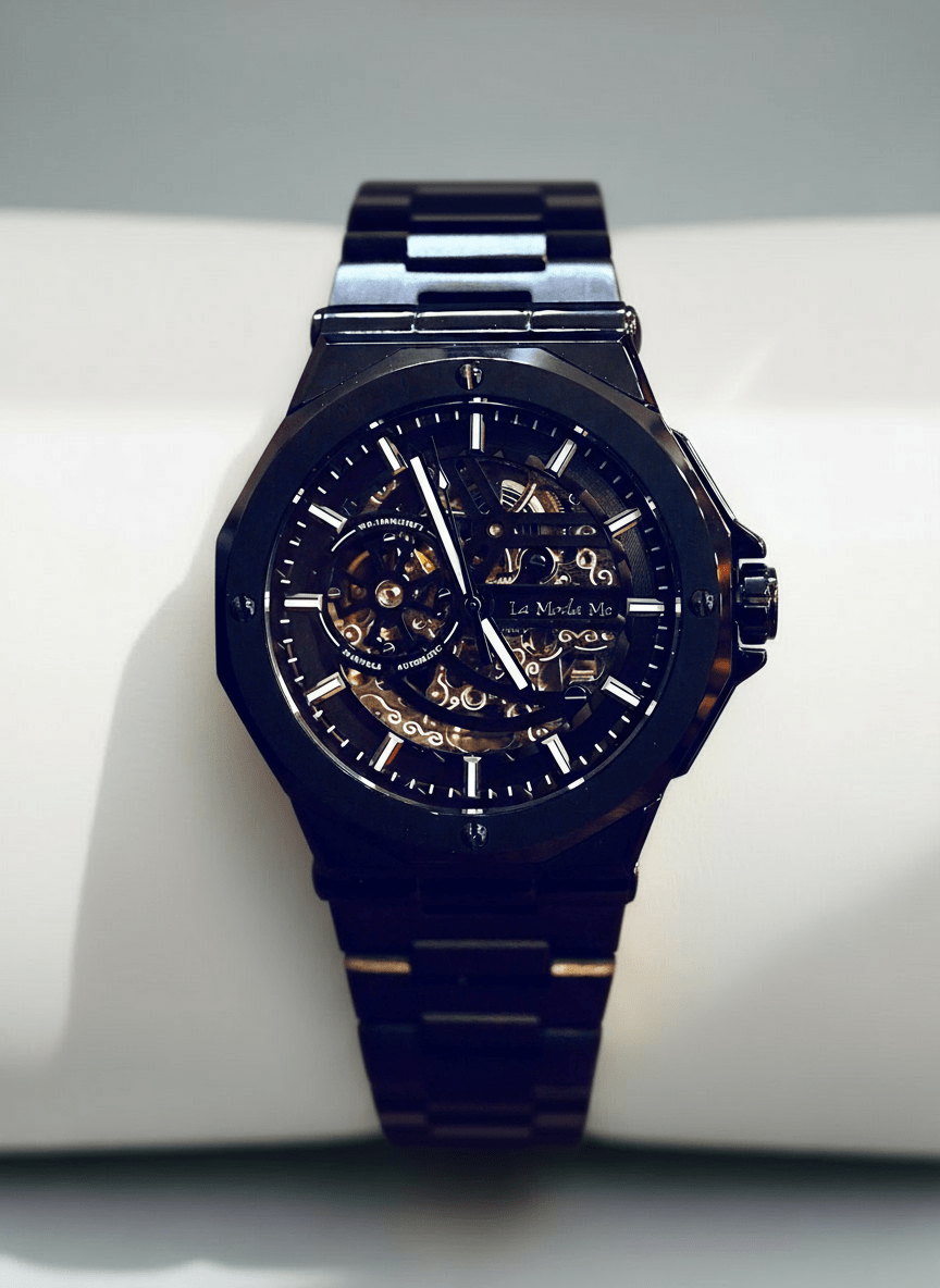 Ayoro Blackcore Skeleton AG8 Watch - Luxury Skeleton Timepiece