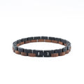 Bracelet Linus - Eco-Friendly Walnut & Black Steel Bracelet