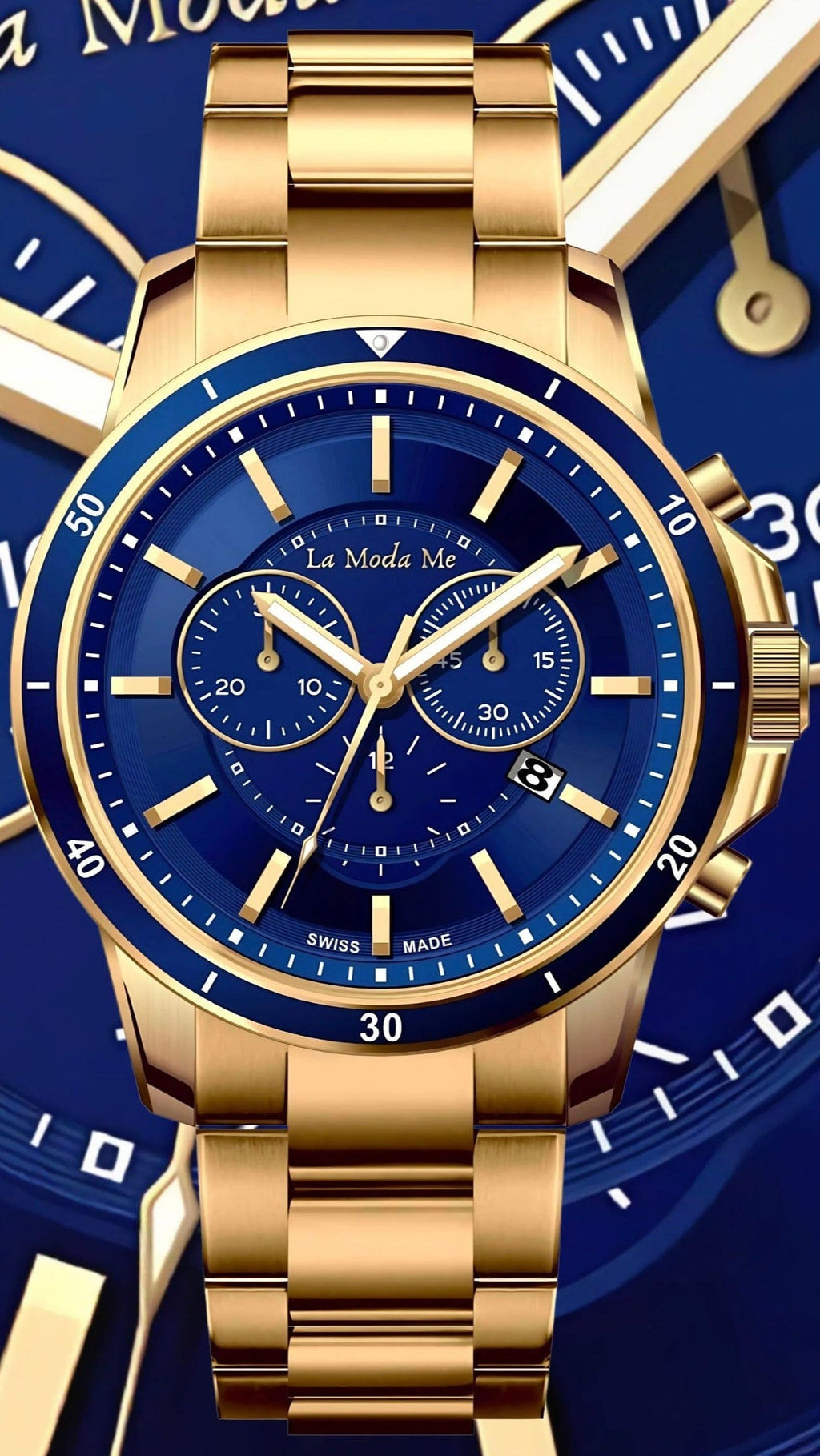 CEO Handshake Blue Watch - Executive Luxury Timepiece-4