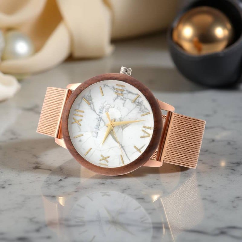 Watch Aurora Rose - Eco-Friendly Rosegold & Walnut Luxury Timepiece-0