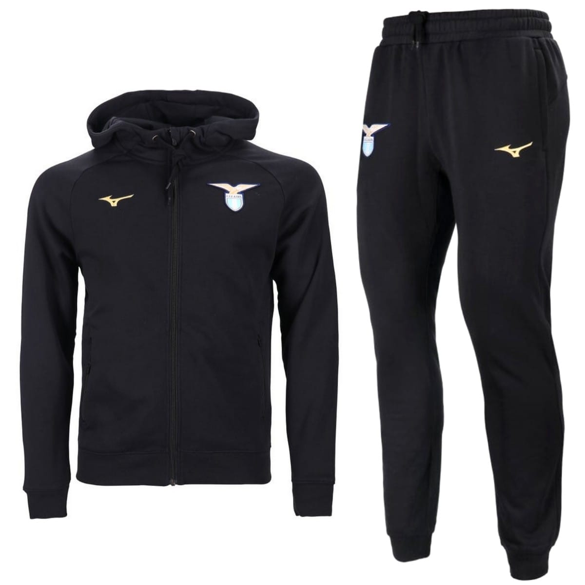 SS Lazio hooded casual presentation tracksuit 2023/24 black - Mizuno