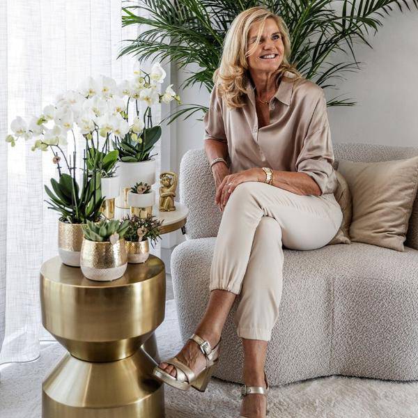Elite Pflanztopf Gold Ø12cm – glänzender Keramik Übertopf – luxuriöser Blumentopf für Zimmerpflanzen & Kräuter – Topf für Fensterbank, Tisch & Regal