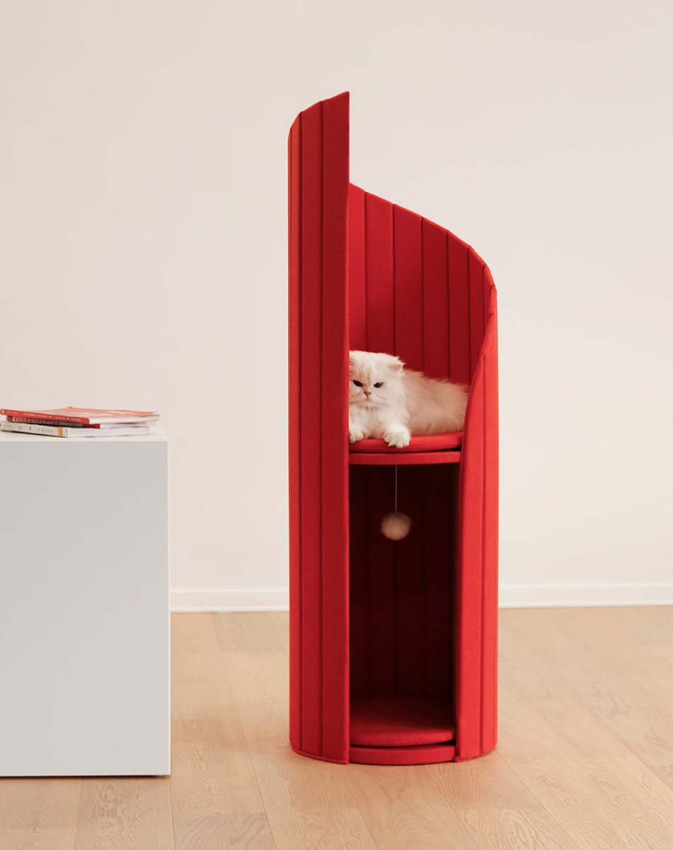 Time Tower Modern Cat Tree Condo – Space Saving Vertical Cat Tower-7